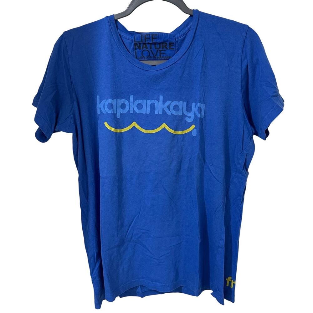 FreeCity Womens T-shirt Kaplankaya Turkey Life Nature Surf Blue, size Large